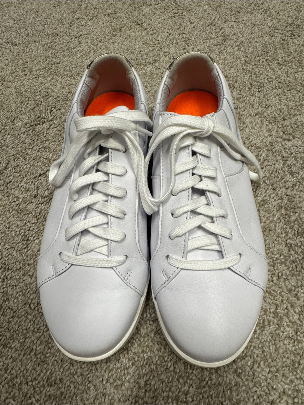 FootJoy White Athletic Women's Golf Sneakers with Orange Insoles